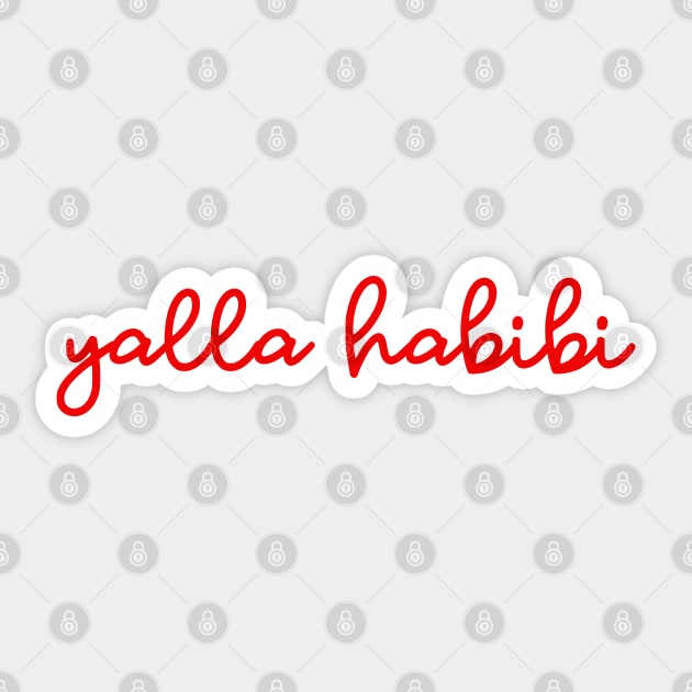 yalla habibi - supreme red Sticker by habibitravels